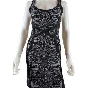 NWT Material Girl Junior’s Black & Silver Aztec Print Sweater Tank Dress Size L
